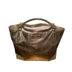 Kate Spade Gold Metallic Tote Bag